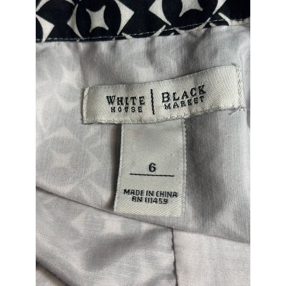 White House Black Market Black and White Patterned Midi Dress 6 - Picture 3 of 6
